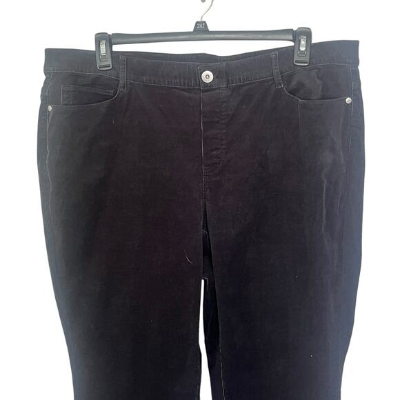 NWT J Jill Corduroy Pant 2X Black Elastic Waist Pull On Pockets Stretch Work - Picture 5 of 12